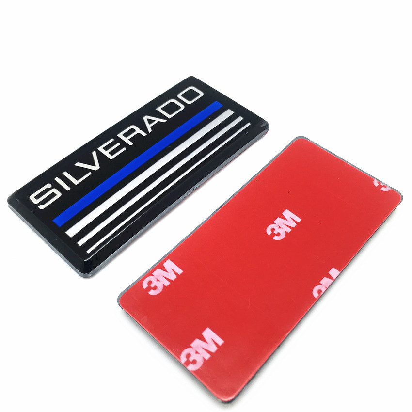 Fit for Silverado Camaro Emblem Fender Badge Decal Sticker Logo Car Accessories Car Parts Sierra Decoration ABS Plastic Silverado Letter Emblem