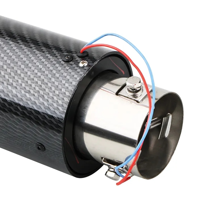 Carbon Fiber Car Exterior Accessories Muffler Tail Tips Car LED Exhaust Tail Pipe Ambient Litht