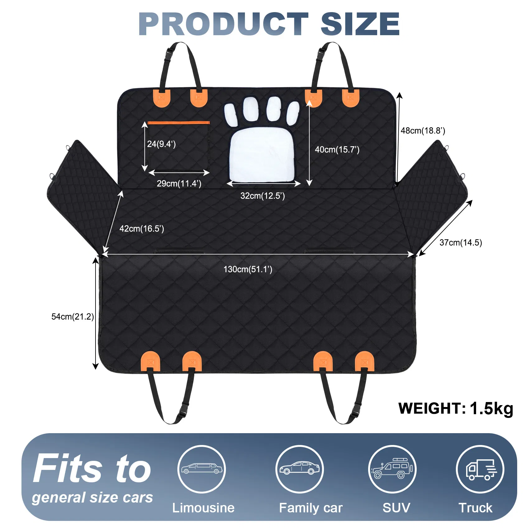 Universal Dog Car Seat Cover Black Pet Accessories Products