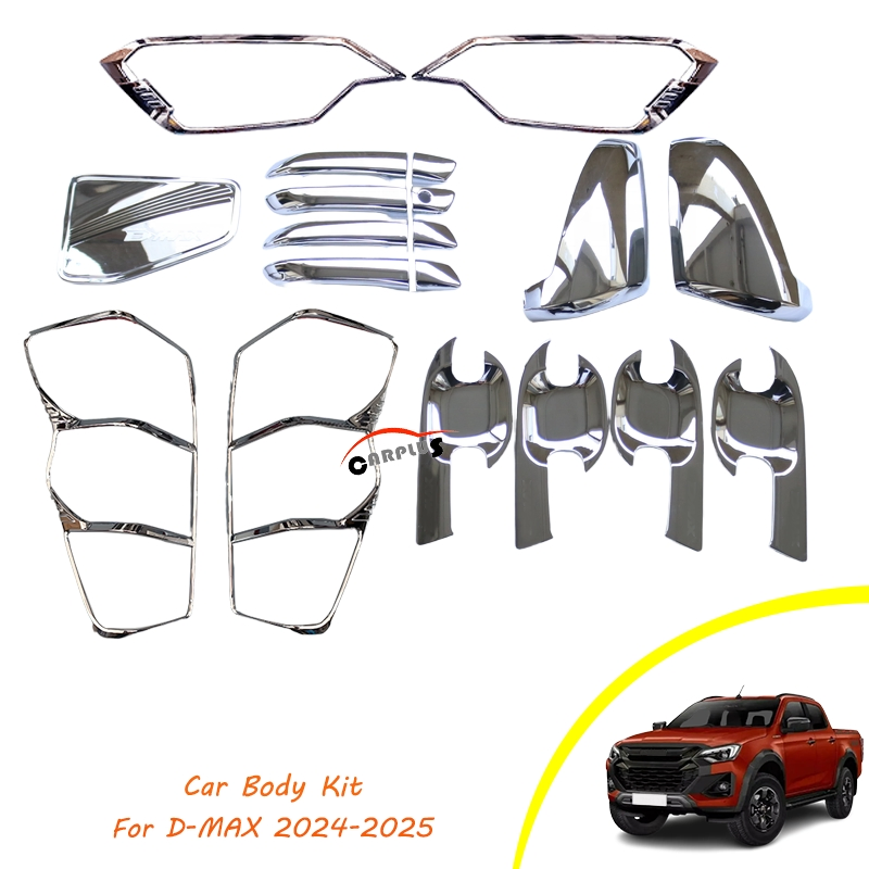 Auto Chrome Garnish Kit for D-Max 2024-2025 Auto Chrome Accessories Chrome Lamp Cover Handle Cover Chrome Parts