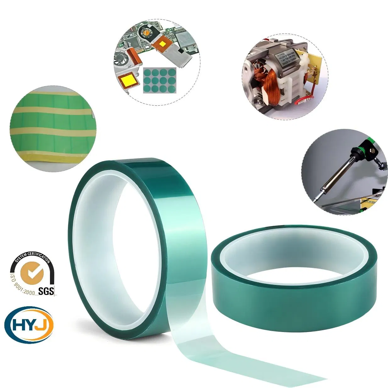 Pet Tape Single Sided Heat Resistant Polyester Film Silicone Masking Adhesive Tape for Car Accessories