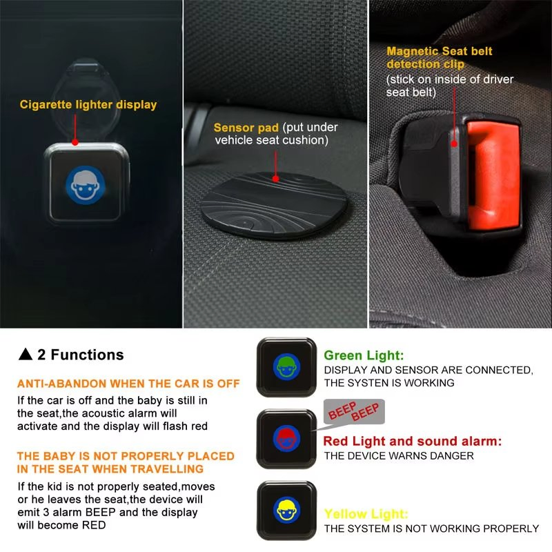 Nto Car Interior Baby Safety Seat Alarm Accessories Nt-B100