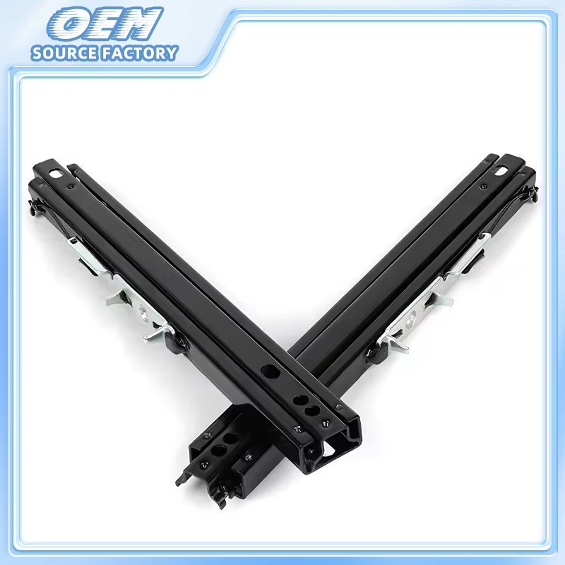 Universal Style Auto Seat Slide Rail Black Powder Coated Auto Accessories Recline Adjusted Double Locked Seat Slide Rail for Car/Bus/Caravan/Van