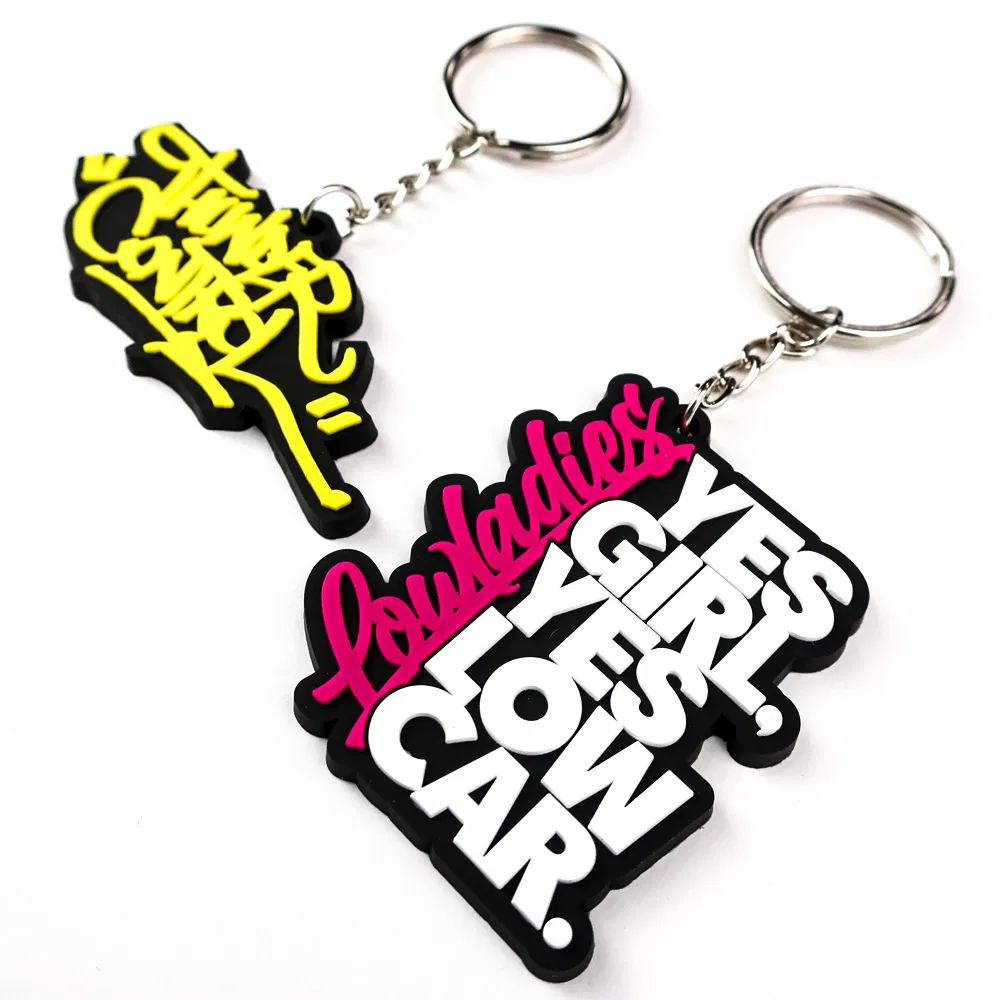 Wholesale Custom Logo 2D/ 3D Souvenir Silicon Key Ring Designer Car Decoration Accessories Soft Plastic PVC Rubber Keychain for Promotional Gifts