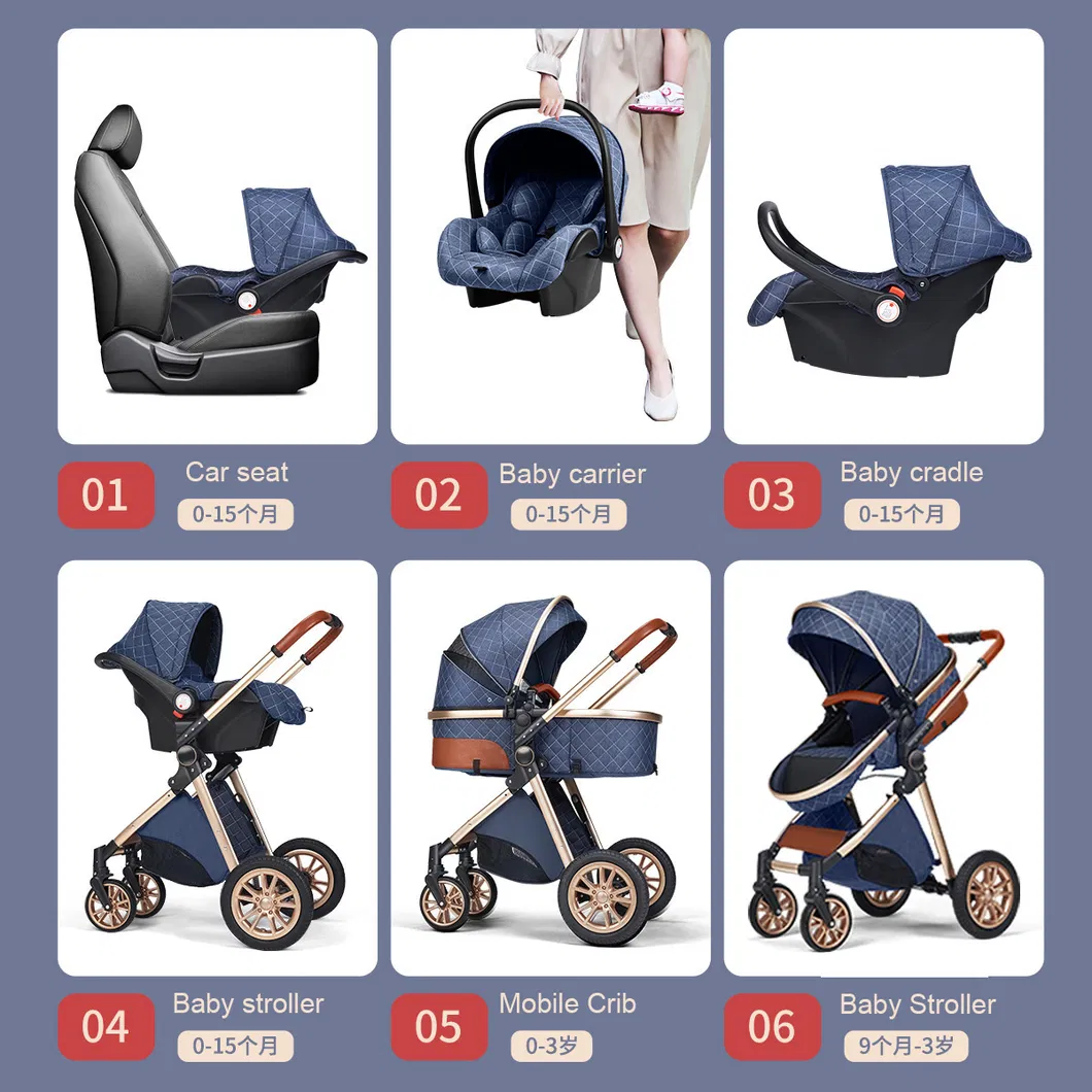 Luxury Travel Baby Stroller 3 in 1