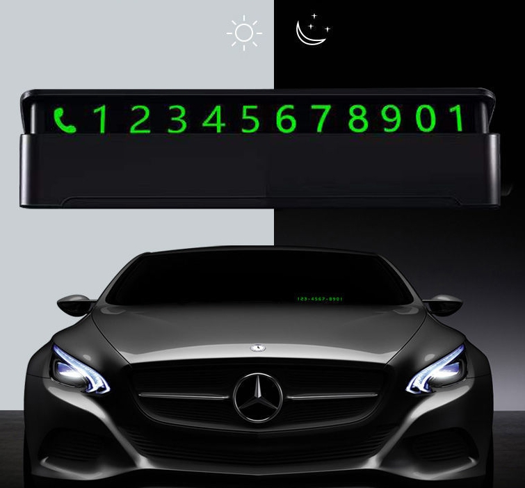 Stylish Car Interior Accessories Plastic Temporary Parking Card Plate