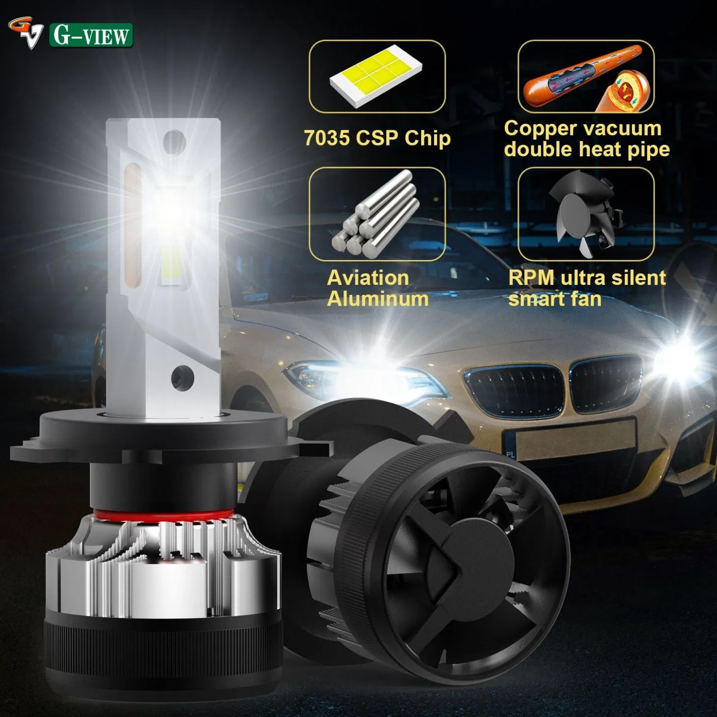 G-View G12W 130W 30000lm Car Accessories Auto Lighting Systems LED Headlight LED Car Light