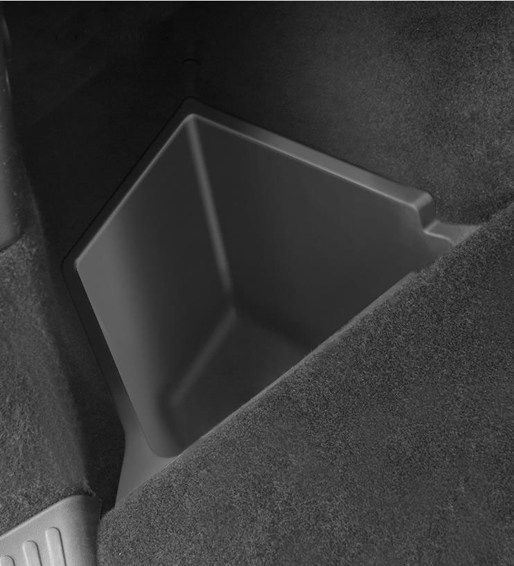 TPE Rear Trunk Storage Bins for Tesla Y/3 High Quality Rear Trunk Side Storage Box with Lid and Rear Trunk Organizer for Tesla Car Accessories