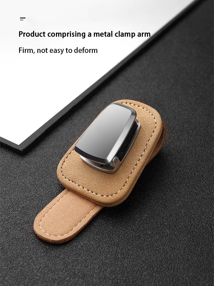 Custom Logo Suede Car Sun Visor Sunglasses Holder Eyeglass Glasses Storage Clip Auto Accessories