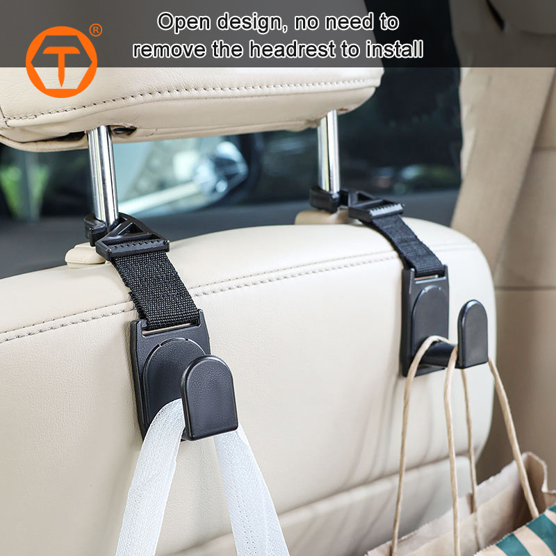 Car Accessories Car Seat Back Hook Car Headrest Hook Luggage Storage Hook Strong Organizer Hook for Wallet Cloth Sundries