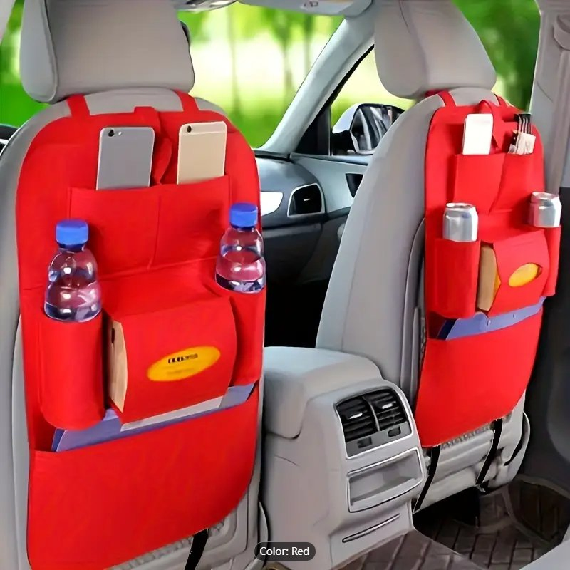 Versatile Car Travel Accessories: Multi-Pocket Felt Backseat Car Organizer with Tablet Holder