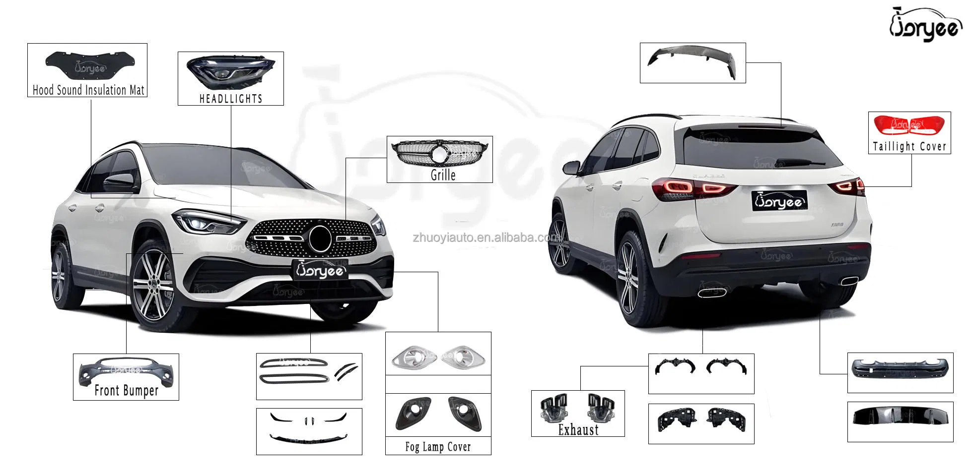 Trunk Cargo Cover Interior Accessory for Mercedes Benz Glc W253 Car Parts