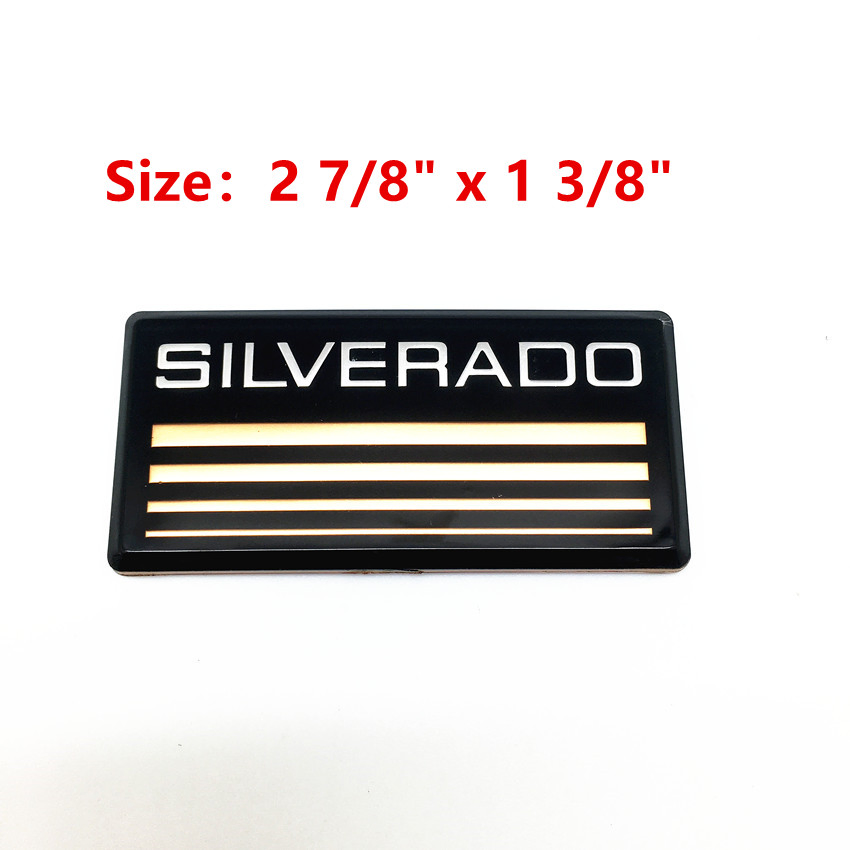 Fit for Silverado Camaro Emblem Fender Badge Decal Sticker Logo Car Accessories Car Parts Sierra Decoration ABS Plastic Silverado Letter Emblem