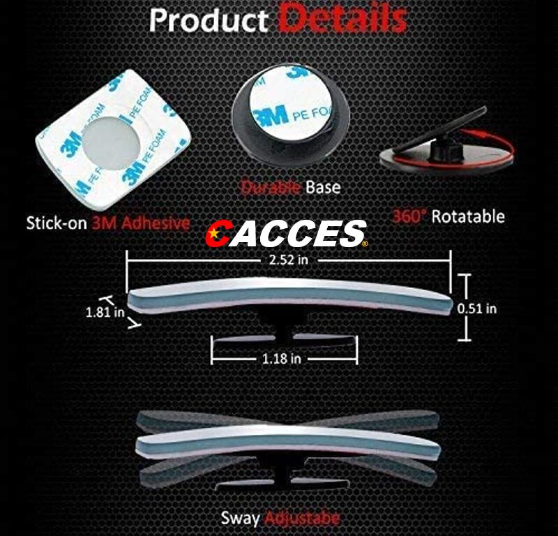 2.5 Inch Rectangle HD Glass Frameless Convex Car Rear View Mirror Blind Spot Mirror Universal for Car Auto Vehicles Popular Car Accessories for Safety Car Tool