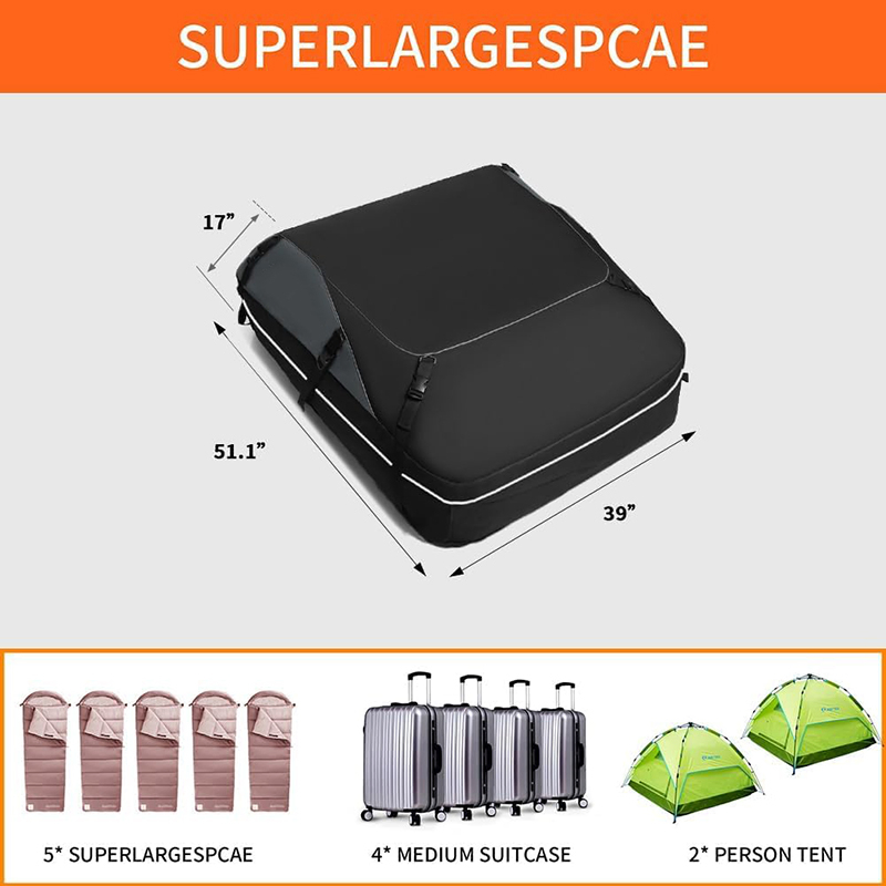 20 Cubic Waterproof Duty PVC Car Roof Bag Roof Top Bag Car Accessories Car Bag for Travel Outdoor
