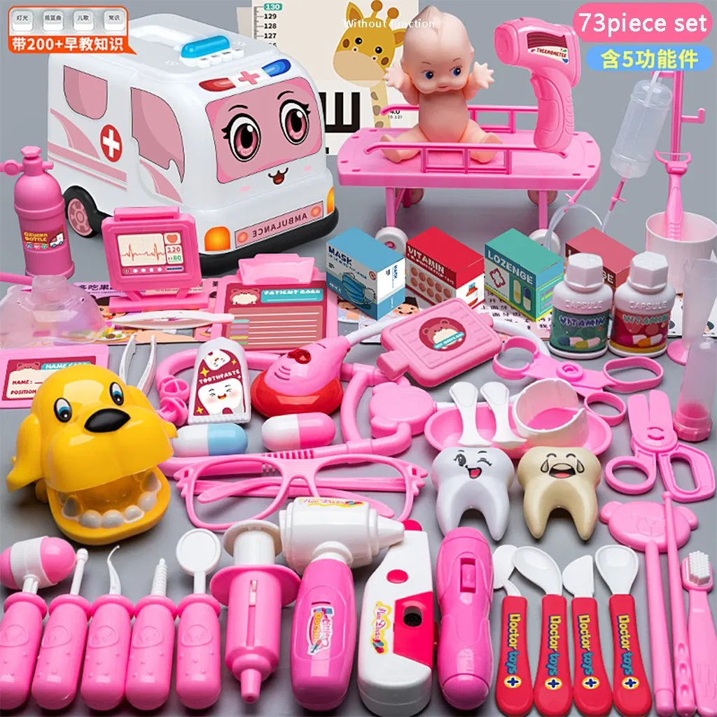 Kids Funny Role Play Pet Care Medical Tool Car Toy Set Doctor Game with Rich Accessories