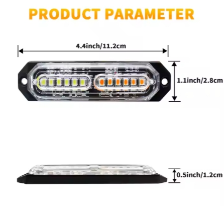 Amber White LED Strobe Emergency Warning Lights High-Intensity Flashing Hazard Warning Light Trucks Car Light Accessories