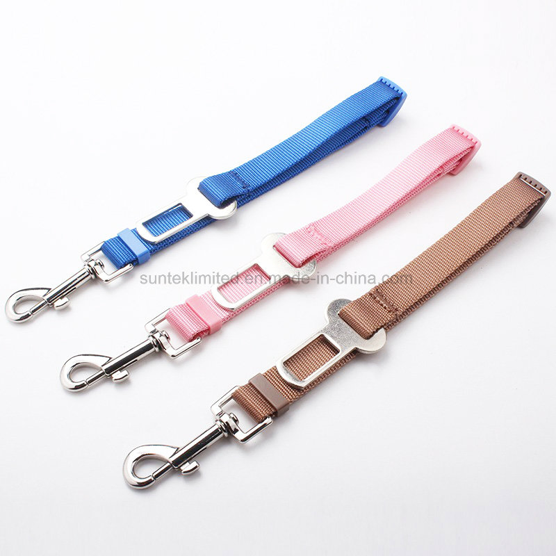 Custom 2022 Fashion Adjustable Dog Cat Safety Car Seat Belt Nylon Dog Car Seatbelts Safety Leash Collar Pet Accessories for Promotion