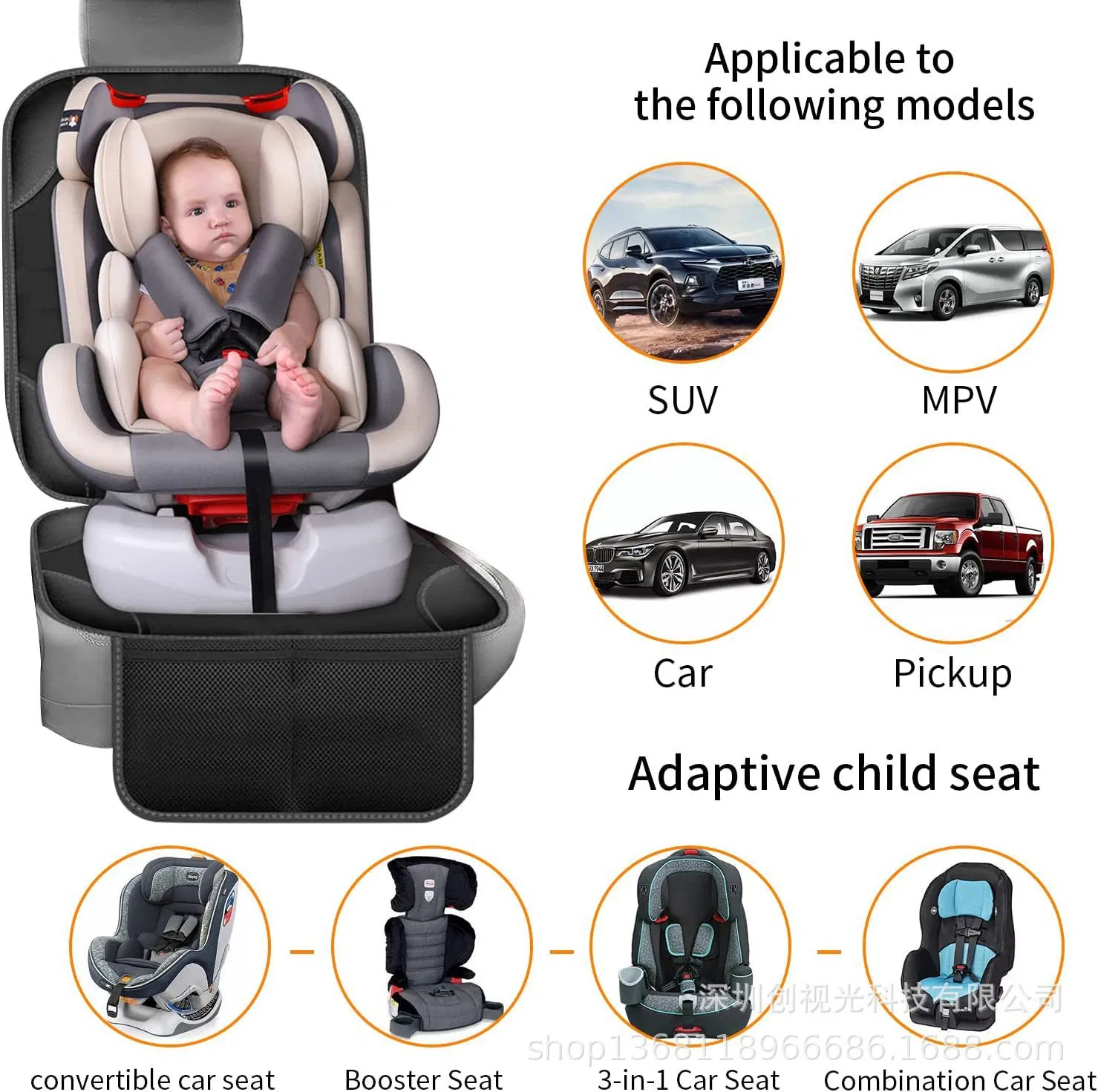 Car Accessories Child Seat Protector Cover Universal Waterproof Dog Pet Car Seat Protector for Child Car Seat