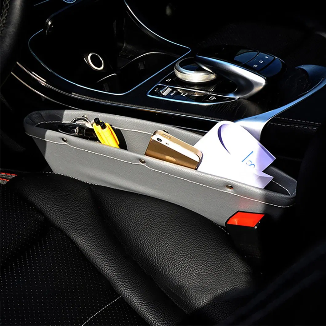 Car Seat Gap Filler Premium PU Full Leather Seat Console Organizer Car Pocket Organizer Car Interior Accessories Car Seat Side Organizer