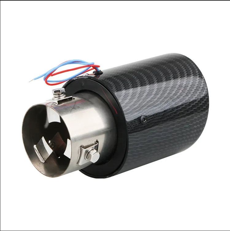 Carbon Fiber Car Exterior Accessories Muffler Tail Tips Car LED Exhaust Tail Pipe Ambient Litht