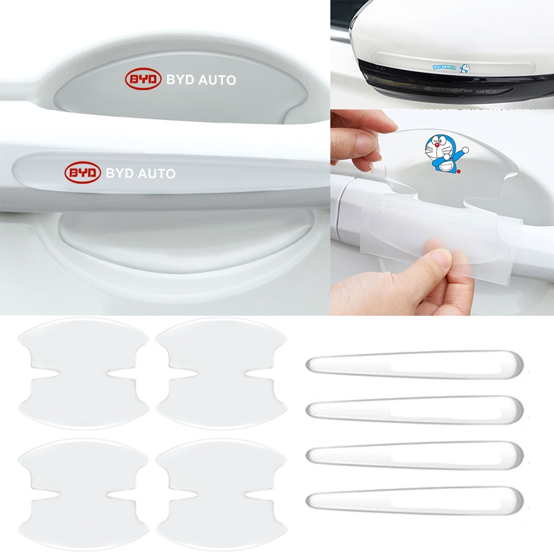 8PCS Car Exterior Decoration Luminous Sticker Accessories Anti-Scratch Strips