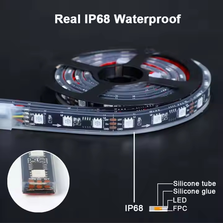 3 Years Warranty RGB+IC Car Underglow Light Strip Kit Exterior Lighting Accessories IP68 Waterproof Under Glow Light for Car