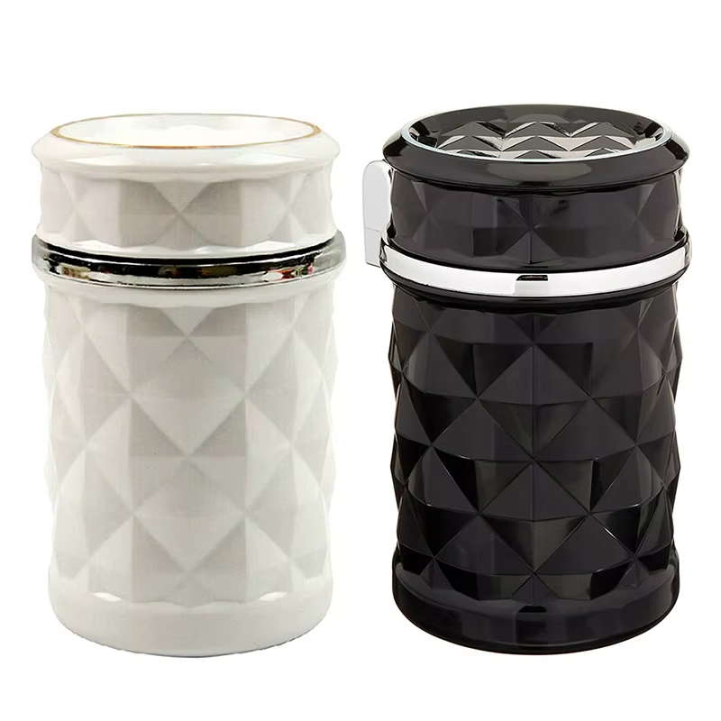 Luxury Car Ashtray with LED Light Cigarette Smoke Travel Remover Ash Cylinder Car Smokeless Smoke Cup Holder Auto Accessories