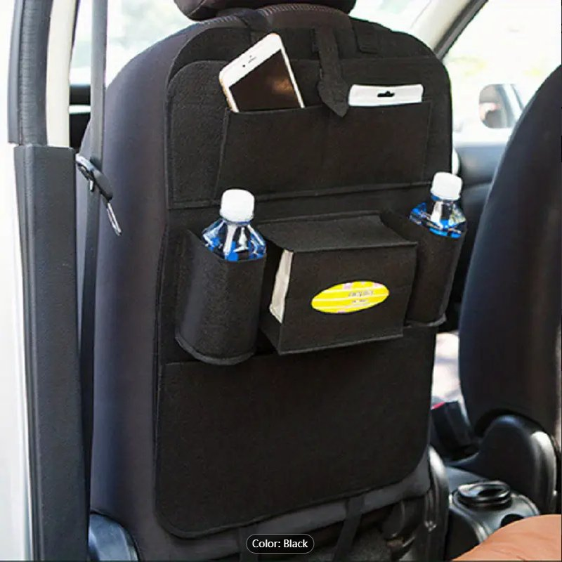 Versatile Car Travel Accessories: Multi-Pocket Felt Backseat Car Organizer with Tablet Holder