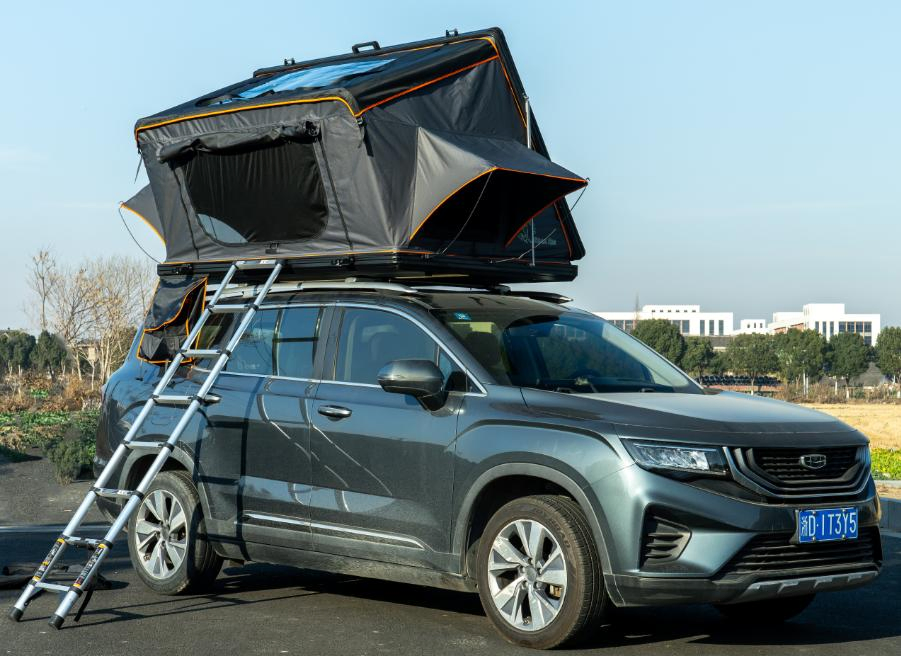 Travel Side Opening Hardshell Car Rooftop Tent for 4X4 Offroad Camping Includes Ladder Accessory