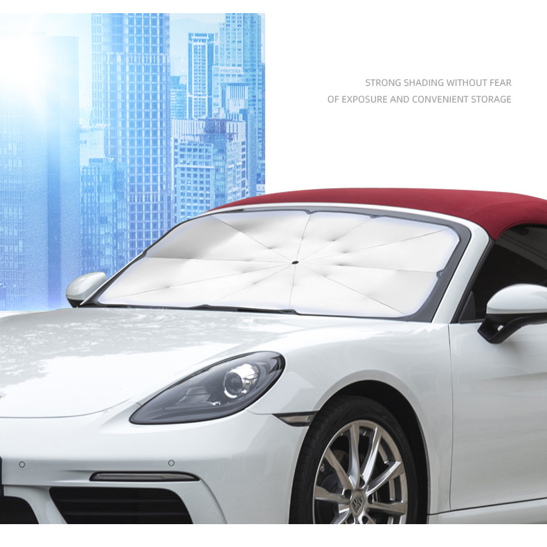 Car Interior Accessories Front Windshield Parking Sunshade, Silver UV Sun Visor Car Shade Umbrella