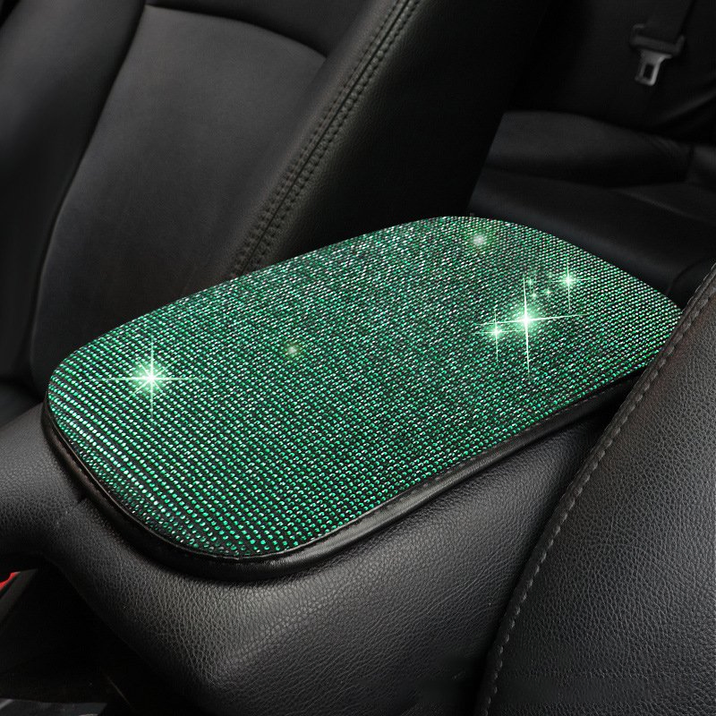 Auto Center Console Pad Rhinestone Bling Car Armrest Seat Box Cover Protector Universal Fit Diamond Car Decor Accessories