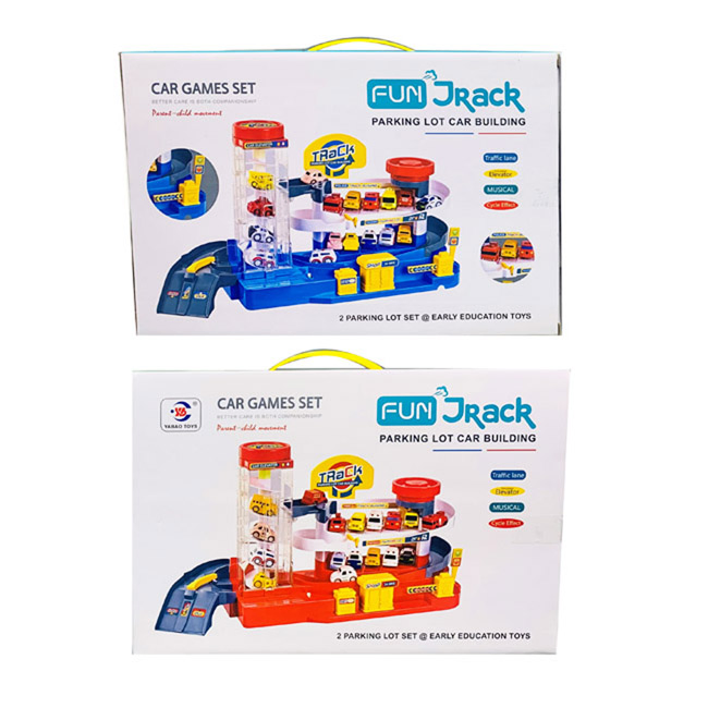 Car Parking Building Toys Music and Light Fire Policeman Theme 5 Layer Kids Vehile Track Toy with Rich Accessories Multifunction Parking Garage Toy