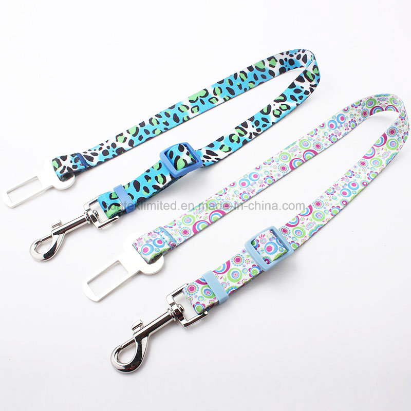 Custom 2022 Fashion Adjustable Dog Cat Safety Car Seat Belt Nylon Dog Car Seatbelts Safety Leash Collar Pet Accessories for Promotion