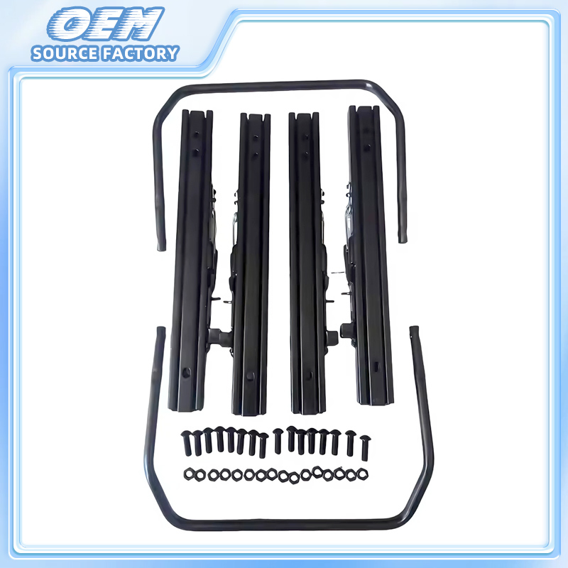 Universal Style Auto Seat Slide Rail Black Powder Coated Auto Accessories Recline Adjusted Double Locked Seat Slide Rail for Car/Bus/Caravan/Van
