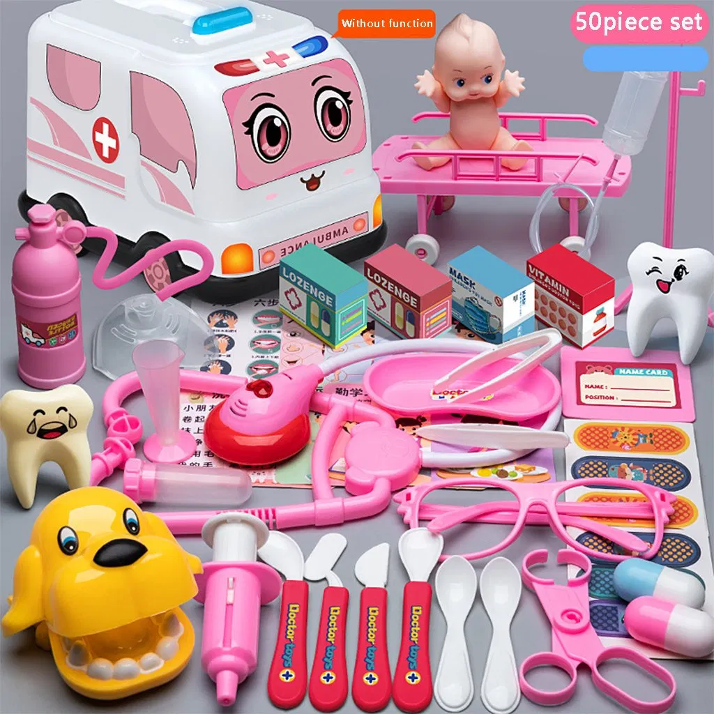 Kids Funny Role Play Pet Care Medical Tool Car Toy Set Doctor Game with Rich Accessories