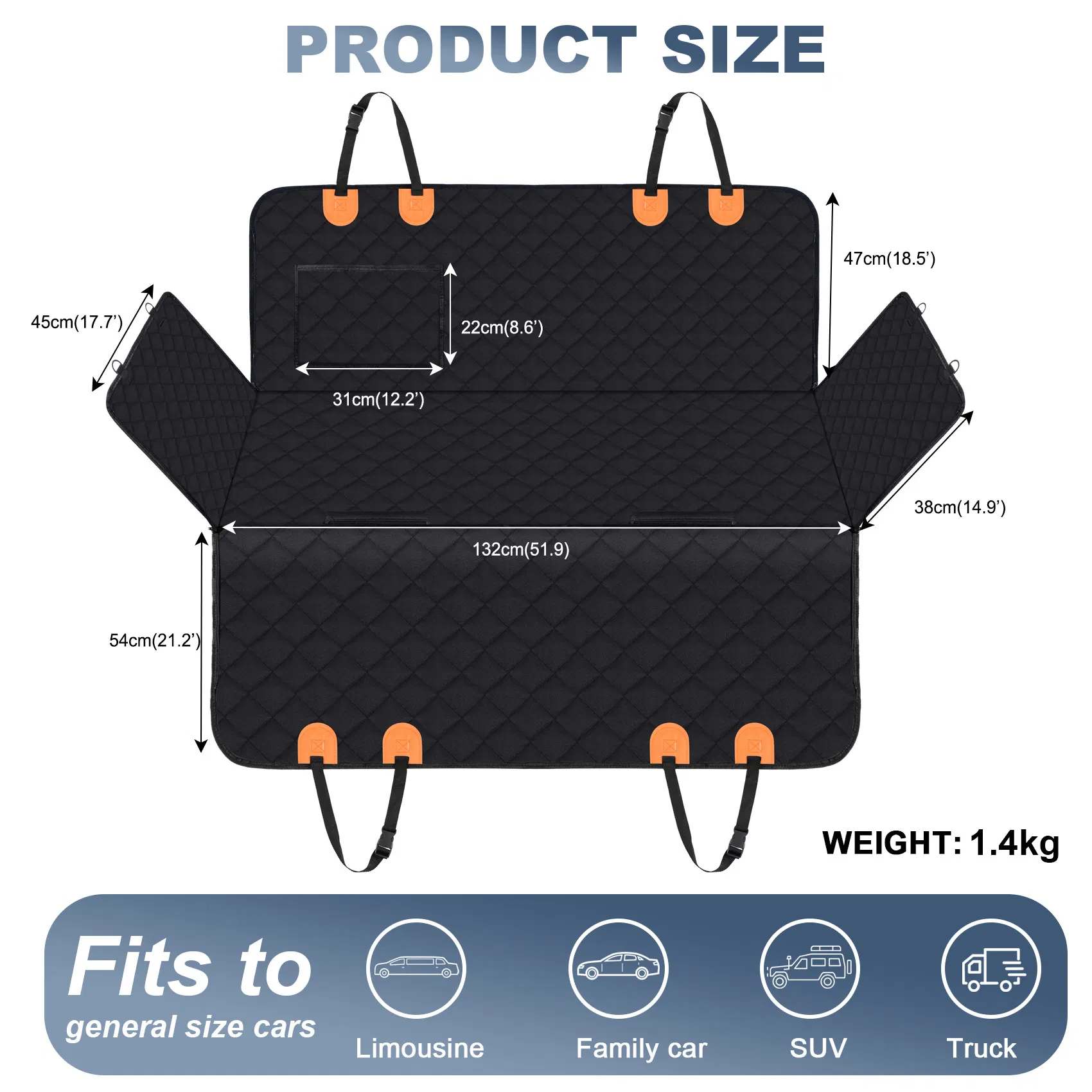 Universal Dog Car Seat Cover Black Pet Accessories Products