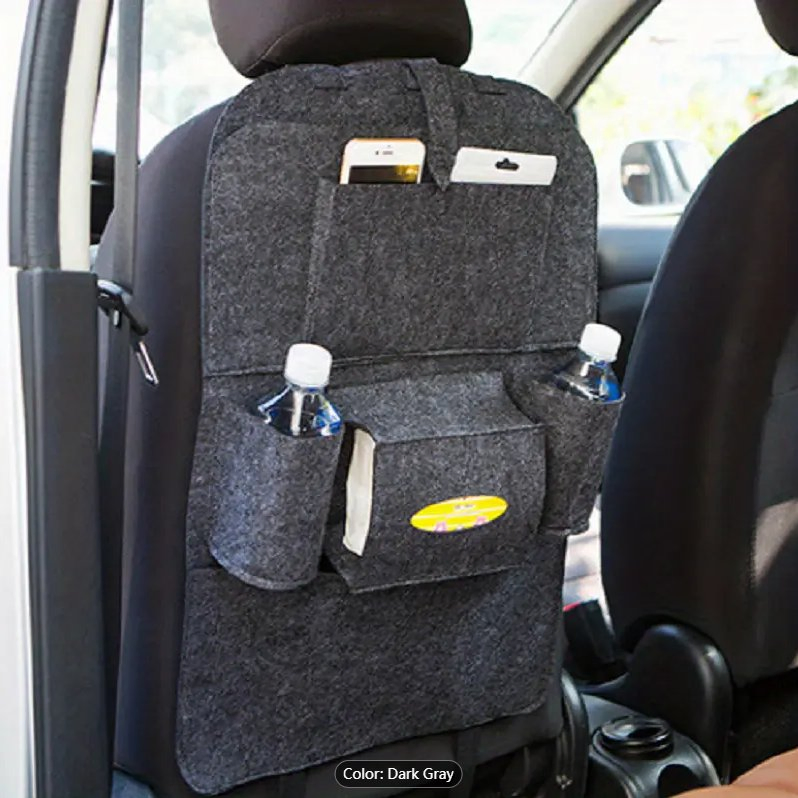 Versatile Car Travel Accessories: Multi-Pocket Felt Backseat Car Organizer with Tablet Holder