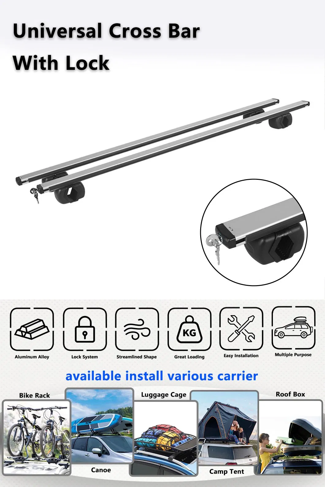 Car Roof Luggage Carrier Cross Bar