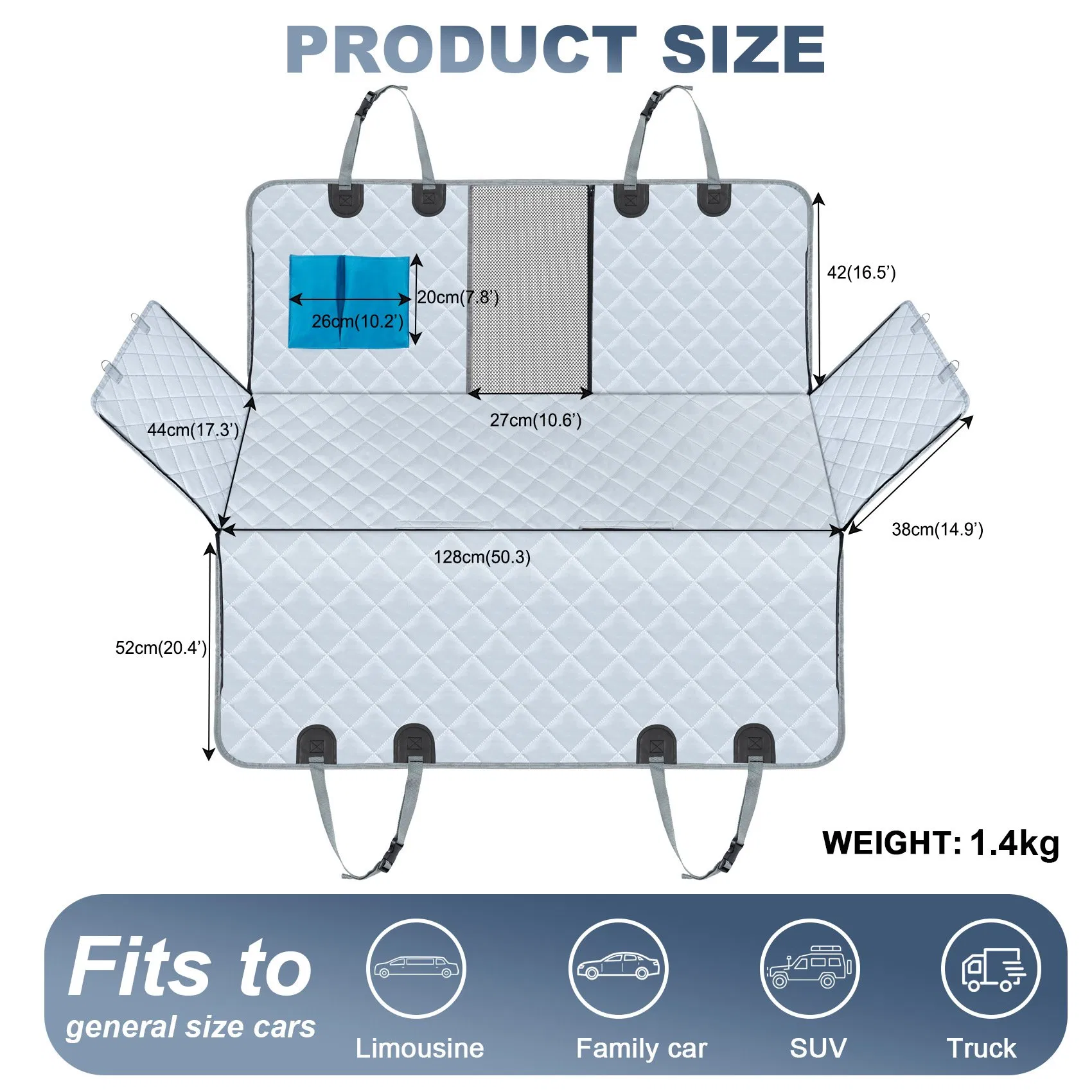 Universal Dog Car Seat Cover Black Pet Accessories Products