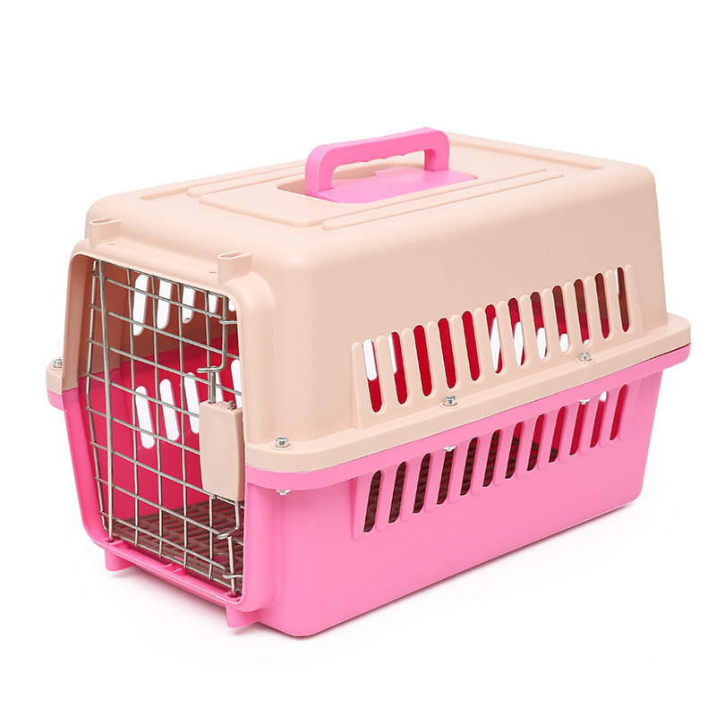 Portable Pet Carrier Plastic Dog Pet Cages Carriers Car Travel Accessories