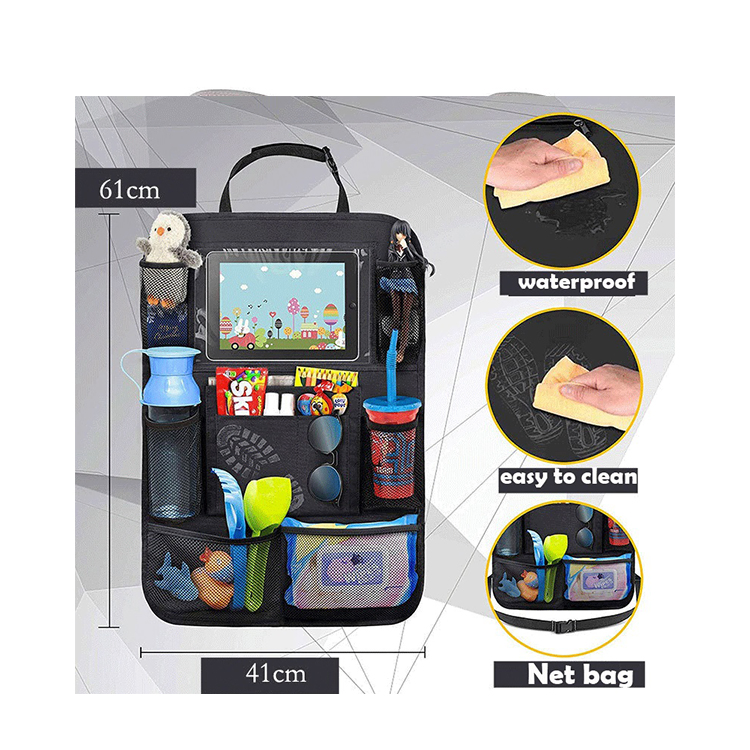 Car Seat Storage Bag Hanging Pouch Multi Functional Anti Kick Storage Box for Children in Vehicles Interior Accessory