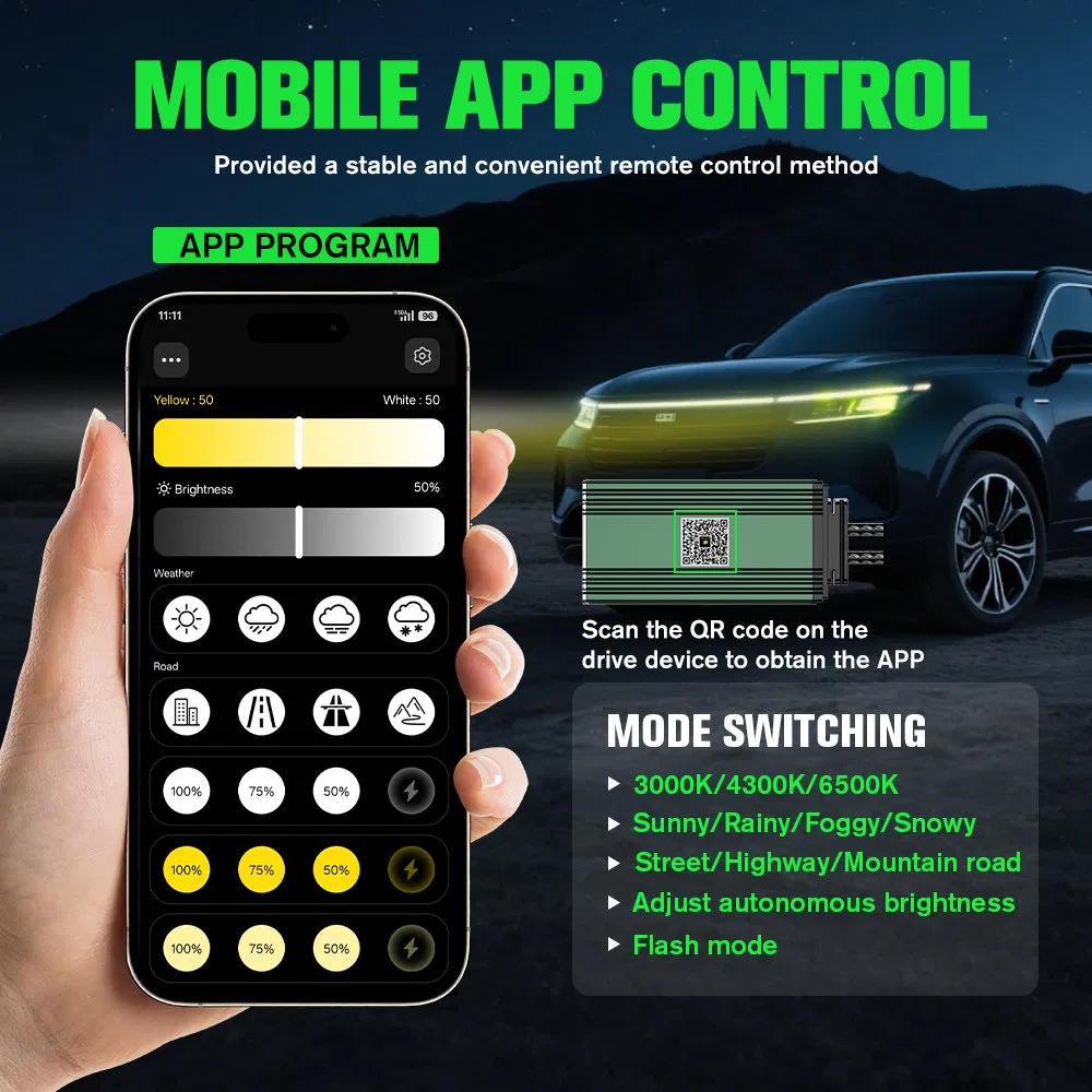 Mobile APP Control Wireless Controller High Power 150W LED Bulb Automotive Car Lighting System LED Headlight Car LED Light for Car Accessories