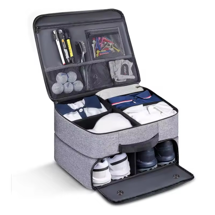 Custom 2 Layer Golf Trunk Organizer Storage Bag Golf Trunk Organizer Car Storage Organizer Bag for Golf Accessories