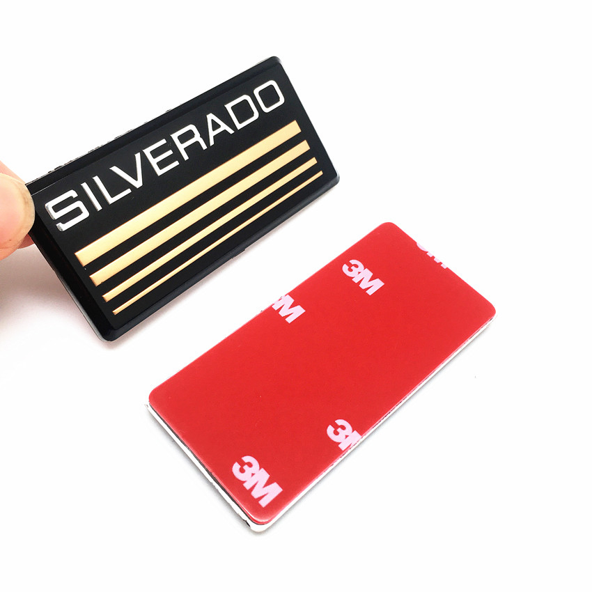 Fit for Silverado Camaro Emblem Fender Badge Decal Sticker Logo Car Accessories Car Parts Sierra Decoration ABS Plastic Silverado Letter Emblem