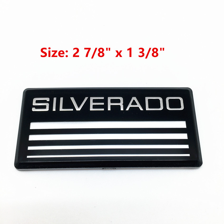 Fit for Silverado Camaro Emblem Fender Badge Decal Sticker Logo Car Accessories Car Parts Sierra Decoration ABS Plastic Silverado Letter Emblem