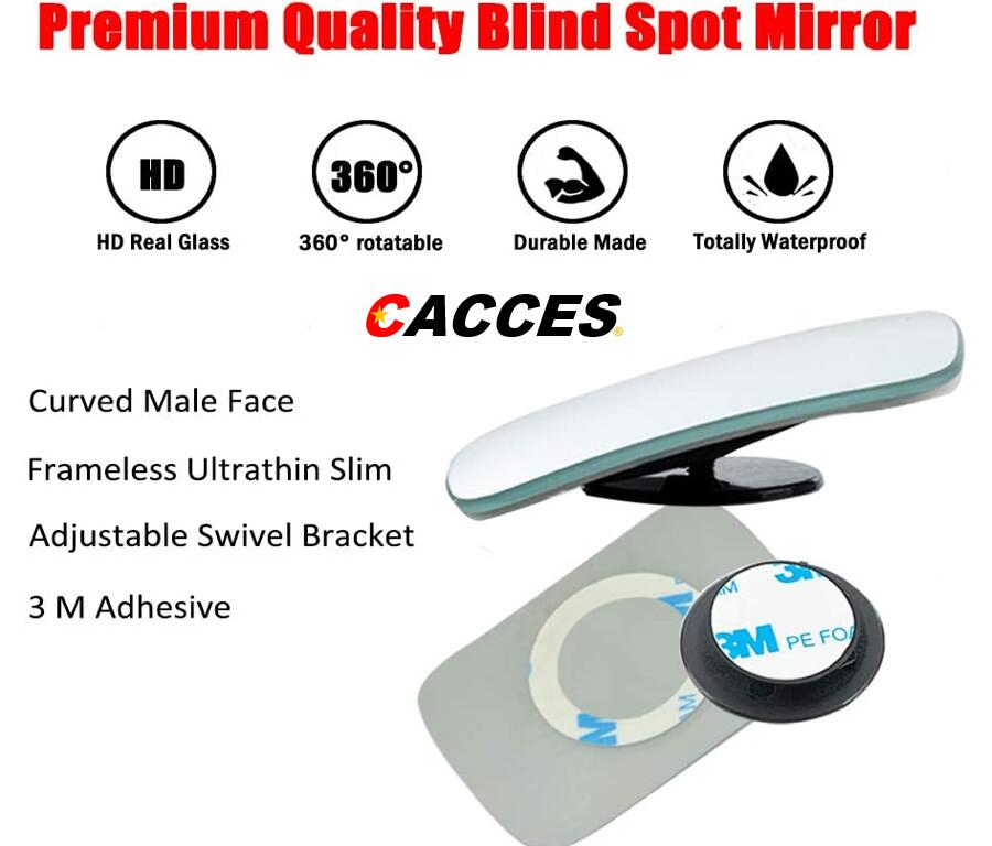2.5 Inch Rectangle HD Glass Frameless Convex Car Rear View Mirror Blind Spot Mirror Universal for Car Auto Vehicles Popular Car Accessories for Safety Car Tool