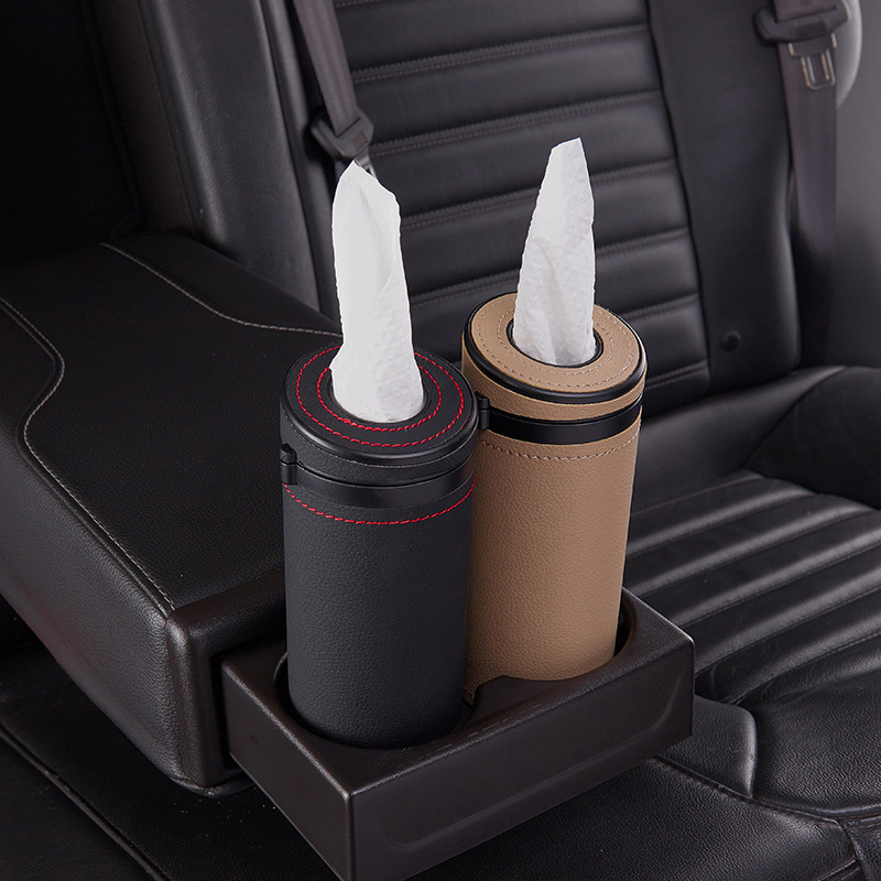 Multi-Function Car Tissue Holder Auto Round Tube for Tissue Safety Broken Window Tissue Cup Car Interior Accessories