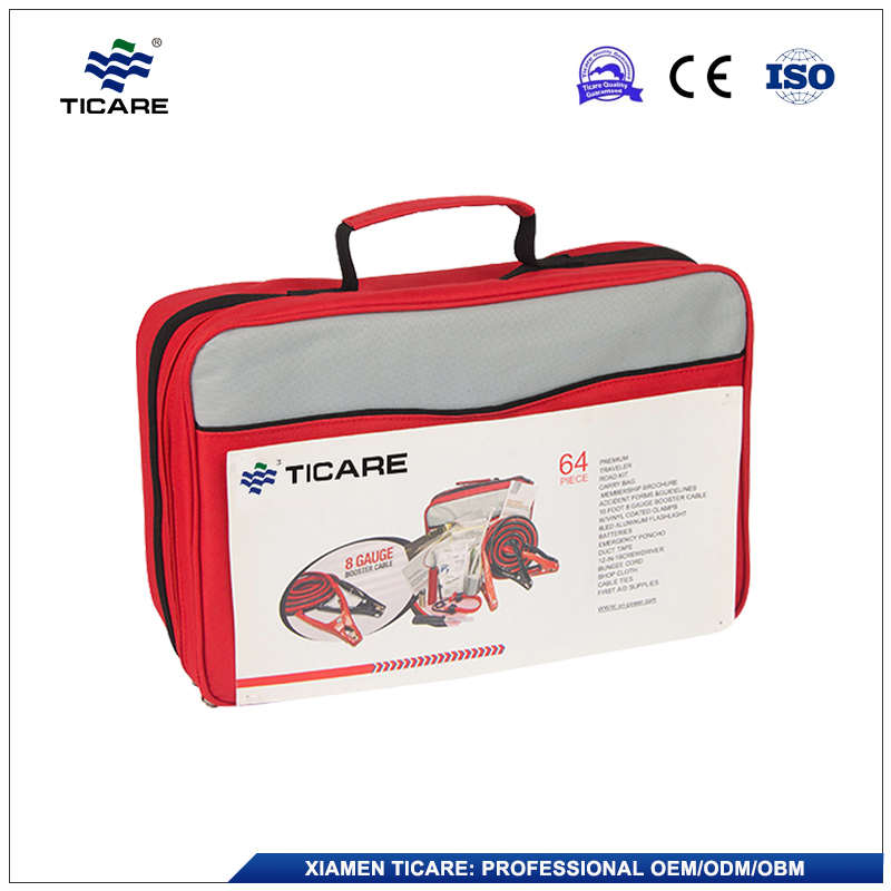 50 Accessories Emergency Car Red Nylon First Aid Kit