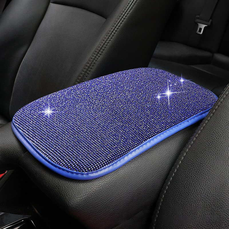 Auto Center Console Pad Rhinestone Bling Car Armrest Seat Box Cover Protector Universal Fit Diamond Car Decor Accessories